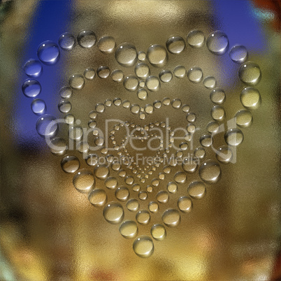 abstract heart water drops background