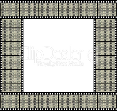 frame film with 100 us dollar notes