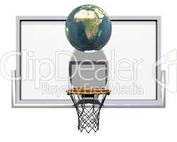 3d basketball isolated on a white