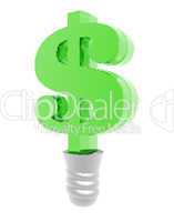 us dollar currency sign isolated on a white