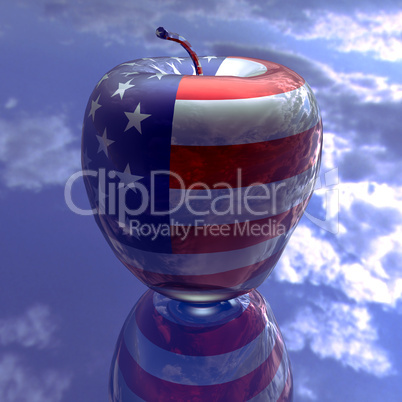 apple with us flag texture