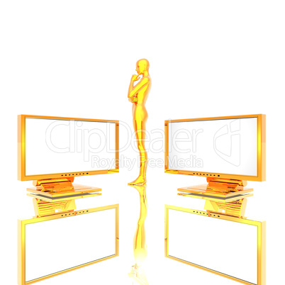 two computer monitors