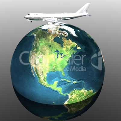 airliner with earth in the background