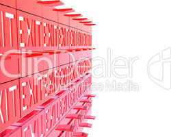 3D exit red signs isolated on a white
