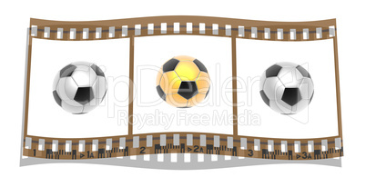 film with 3d Soccer balls