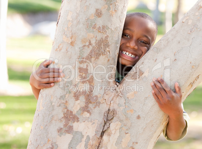 Young African American Boy in the Park