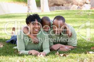 African American Family in the Park