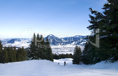 people skiing in the bavarian alps