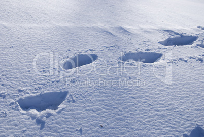 winter footprints snow
