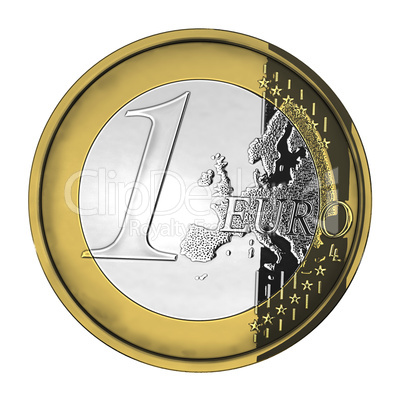 One shiny euro coin