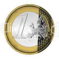 One shiny euro coin