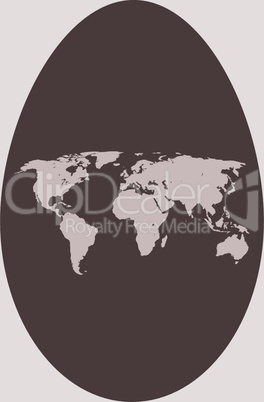 Symbolische Darstellung der Kontinente in einem Ei zur Osterzeit