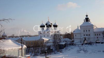 Christian temple in winter sunny day