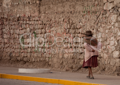 Bäuerin in den Anden von Peru