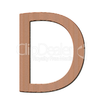 letter D from cake