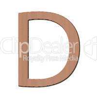 letter D from cake