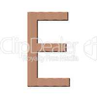 letter E from cake