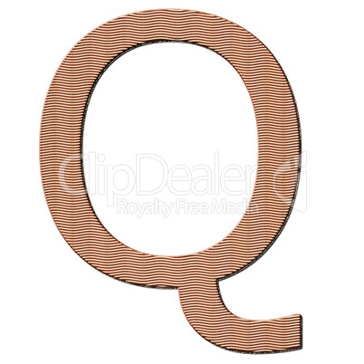 letter Q from cake