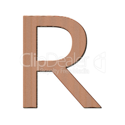 letter R from cake