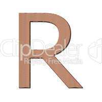 letter R from cake