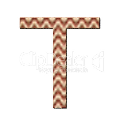 letter T from cake