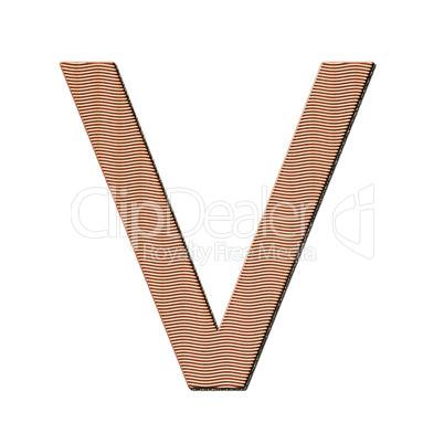 letter V from cake
