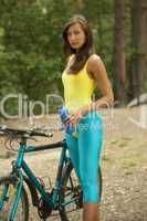 fitness girl with bike