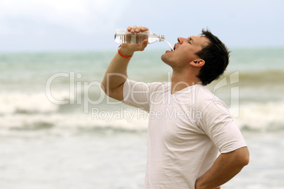 Man drinking water