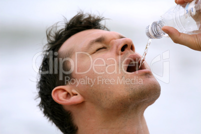 Man drinking water