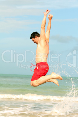 Jump on the beach