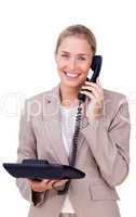 Elegant businesswoman on phone