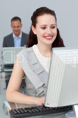 business people working at computers