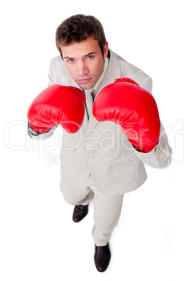 businessman with boxing gloves