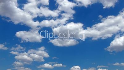 HD White clouds in a blue sky, timelapse