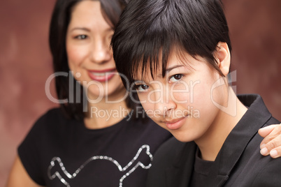 Attractive Multiethnic Mother and Daughter Portrait