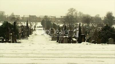 Graveyard in the winter snow 1