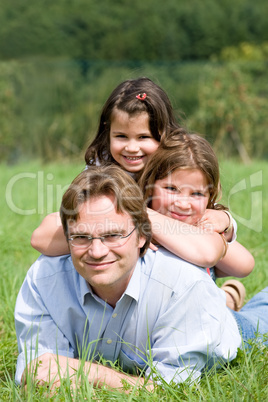 Father with daughters