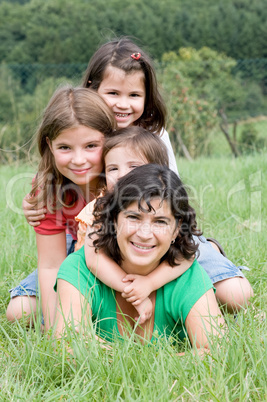 Mother with daughters