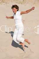 Jumping at the beach