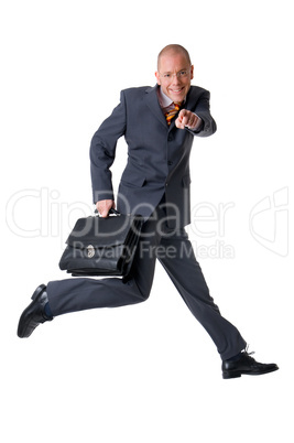 Jumping businessman