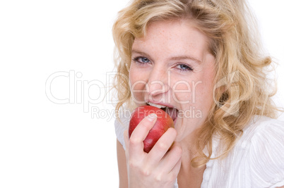 Woman with apple