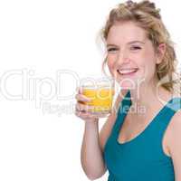 Woman with orange juice