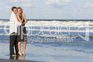 Man and Woman Couple In Romantic Embrace On Beach