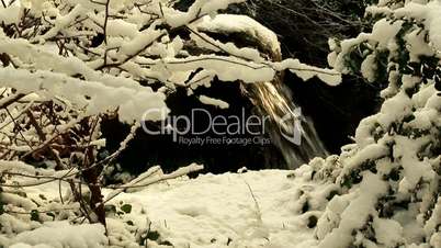 Waterfall in the winter snow 1