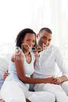 Joyful couple finding out results of a pregnancy test