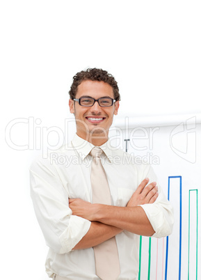 Attractive latin businessman with folded arms