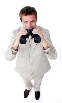 businessman using a pair of binoculars