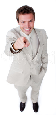 Assertive attractive businessman pointing at the camera