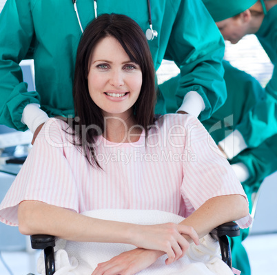 patient sitting on a wheelchair