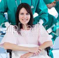 patient sitting on a wheelchair